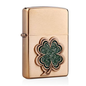 zippo 美国原装28806纯铜四叶草打火机 限量款